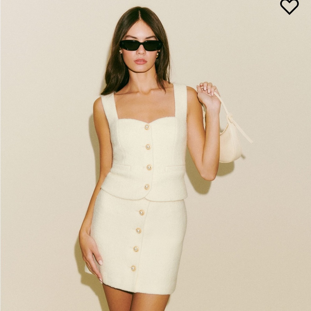 Reformation Brielle Skirt in Cream